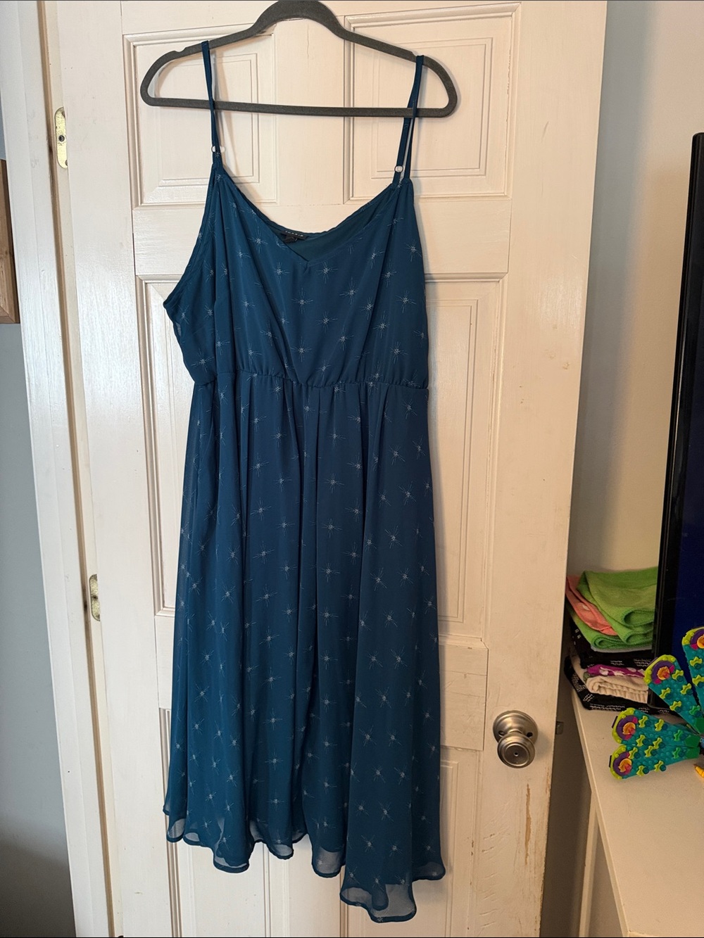 torrid Teal Blue Spaghetti Strap Midi Dress
